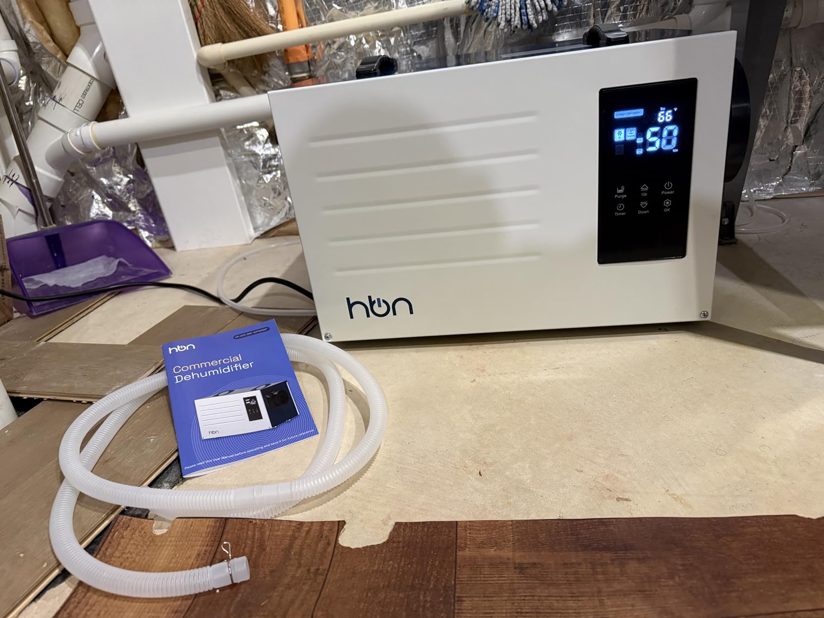 HBN Crawl space Dehumidifier 125 Pints with Pump and Drain Hose, Industrial Dehumidifier for Basement and Commercial up to 5900 Sq. Ft, Large Capacity, Built-in 24-Hour Timer customer photo 2