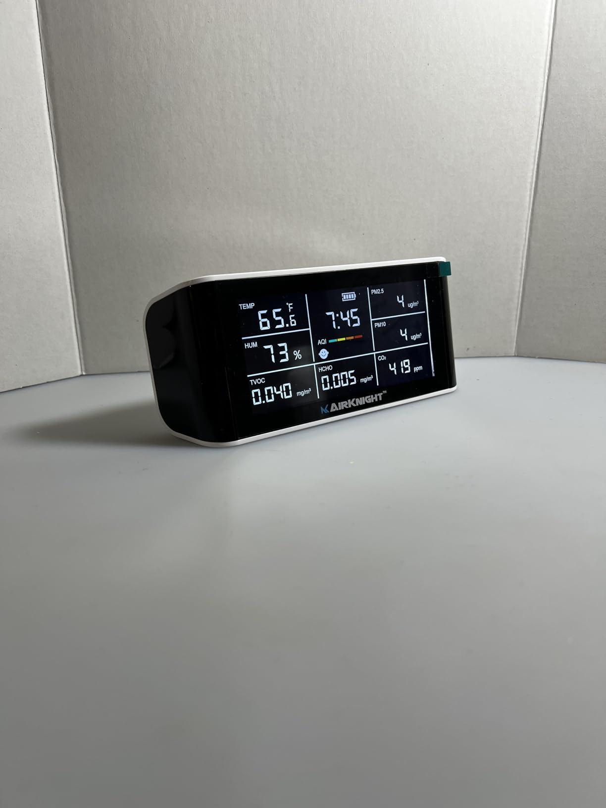 AirKnight Premium Indoor Air Quality Monitor Indoor & Air Quality Sensor. VOC Detector, CO2 Monitor, Formaldehyde Detector HCHO, AQI, PM2.5, PM10 Temperature Humidity Air AQI CO2 Meter customer photo 1