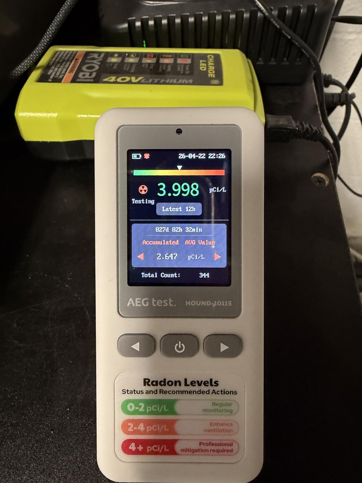 HOUND-1011S Portable Radon Detector, High-Accuracy Sensor for Home, Lightweight, Audible & Visual Alarms, Long-Term Monitoring, Easy-to-Use Radon Tester in pCi/L or Bq/m3 for Basement customer photo 1