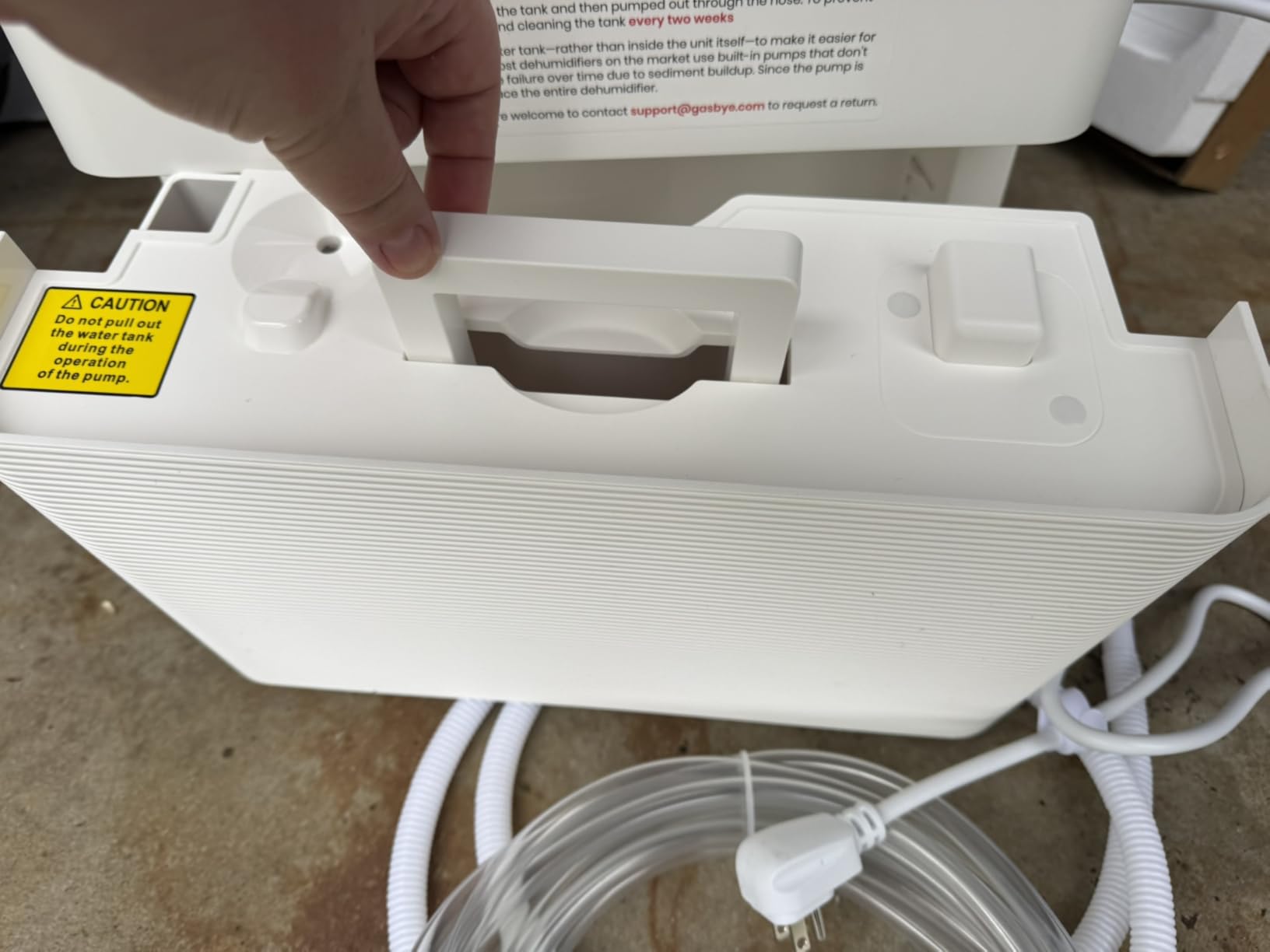 Gasbye Energy Star 2026 Dehumidifier with Replaceable Pump for Basement - 44dB Quiet, Easy to Clean & Clog-Free, Max 75 Pints/Day, 16.5ft Drain Hose, Auto Shut-Off, Auto Restart, White customer photo 1