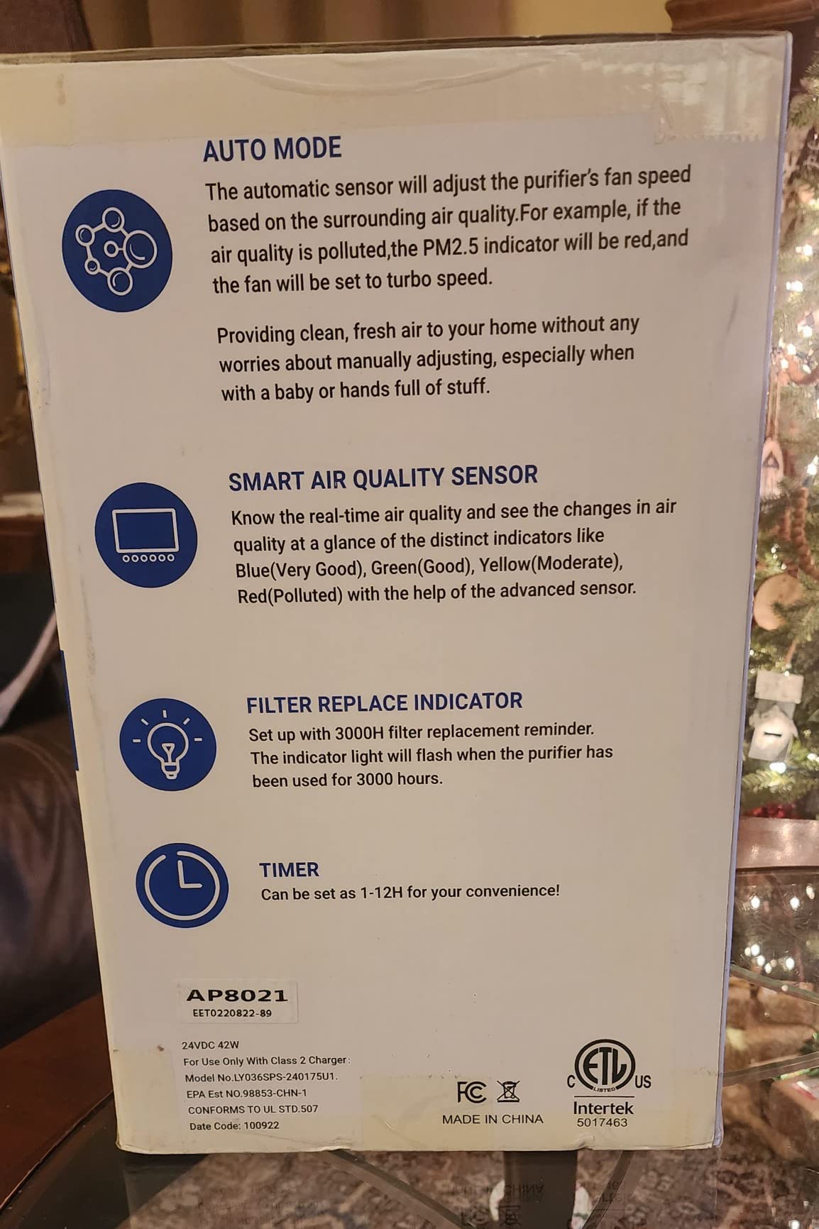 DAYETTE Pet Air Purifier for Home Large Room 3400 Ft², TVOC & PM2.5 Sensors | Pet Mode, Dual Air Intake and 2x H14 HEPA Filters Air Purifier With Sleep Mode, Auto Mode Capture Dust, Pet Odor, Hair, Dander customer photo 2