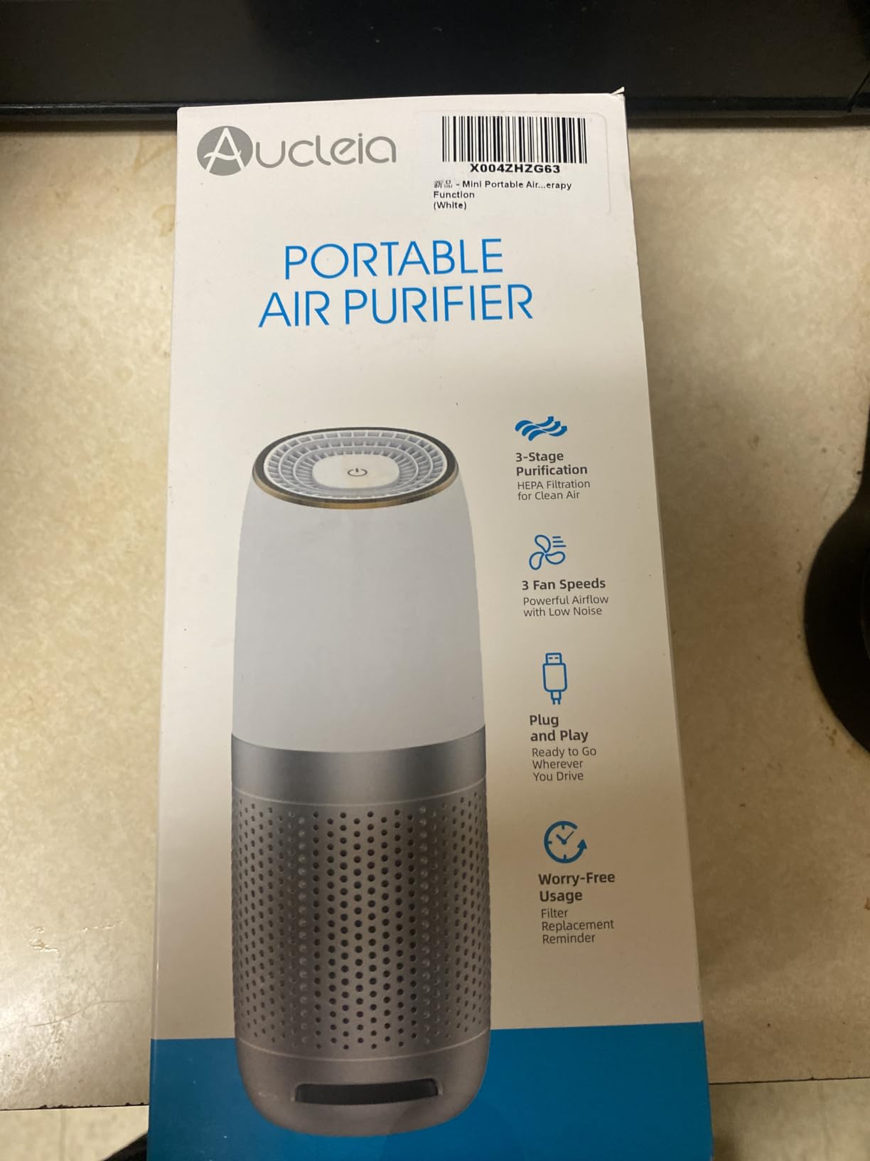 Aucleia Portable Car Air Purifier with H13 HEPA Filter, Smoke Odor Removal | Removes Smoke & Odor, Captures Dust, Pollen and Pet Dander for Car, Office & Travel customer photo 1