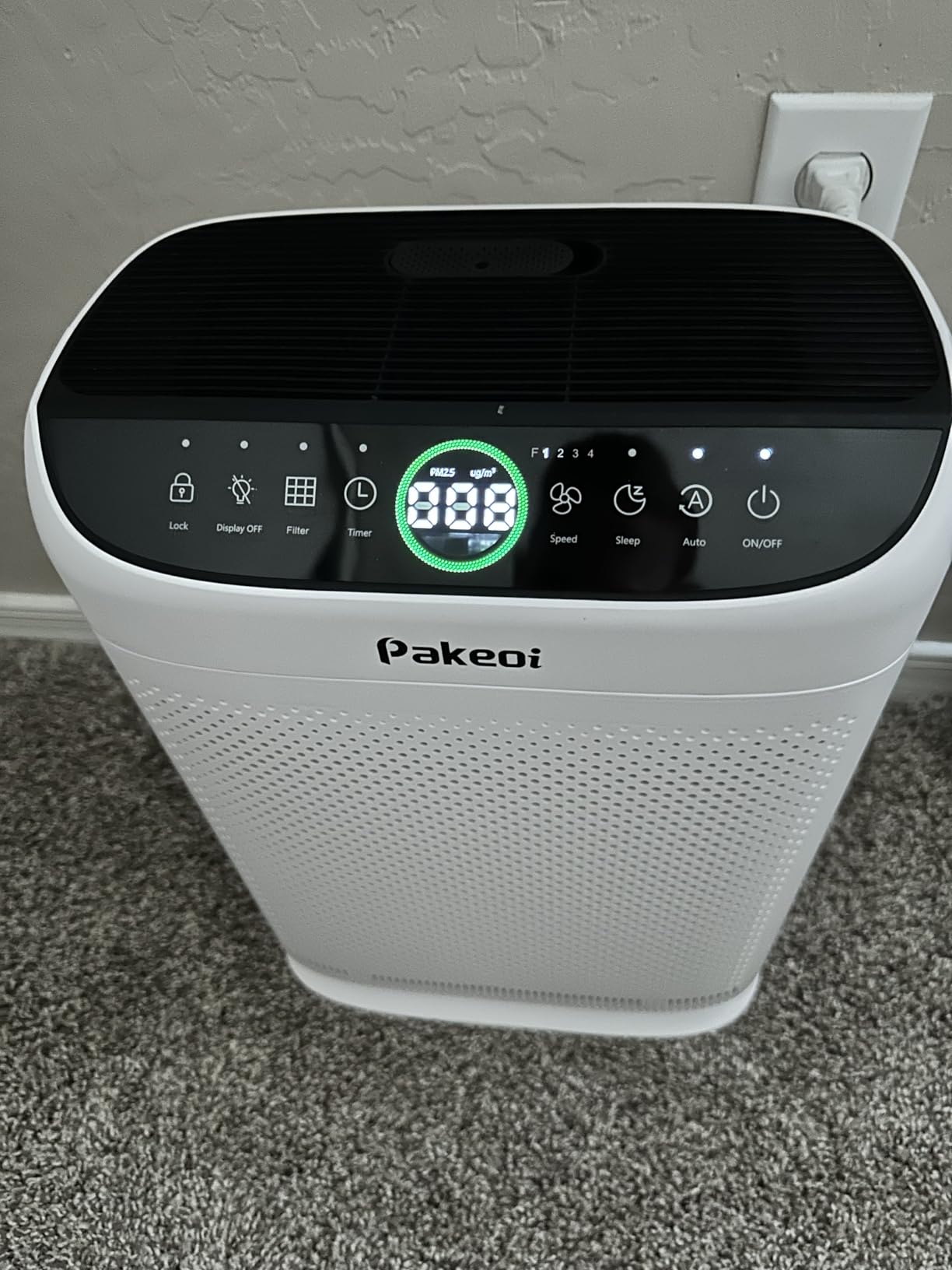Air Purifiers for Home Large Room Up to 3000 Ft² With Double Air Intake, PAKEOI HEPA Air Purifier for Bedroom With Washable Pre-Filters, Remote Control, 15dB Sleep Mode, Air Cleaner for Pets Dust, White customer photo 1