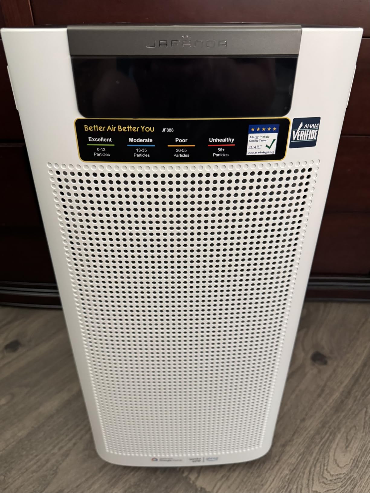 Air Purifier for Home Large Room 3800 ft², APP & Alexa, True HEPA Activated Carbon Air Filter, Smart HEPA Air Purifiers for Office Dust Pollen Smoke Allergies Odors Pet Dander VOCs, JF888 White customer photo 2