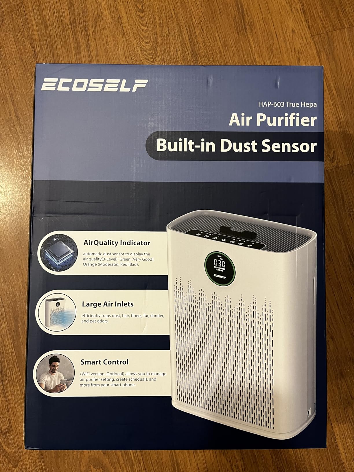 Air Purifiers for Home Large Room, Cover Up to 2400 Ft² with True HEPA Filter, Smart Mode, PM2.5 Air Quality Display, 22dB Sleep Mode, Aromatherapy with 2X-Purification & 360°Air Outlet, HAP603 customer photo 2
