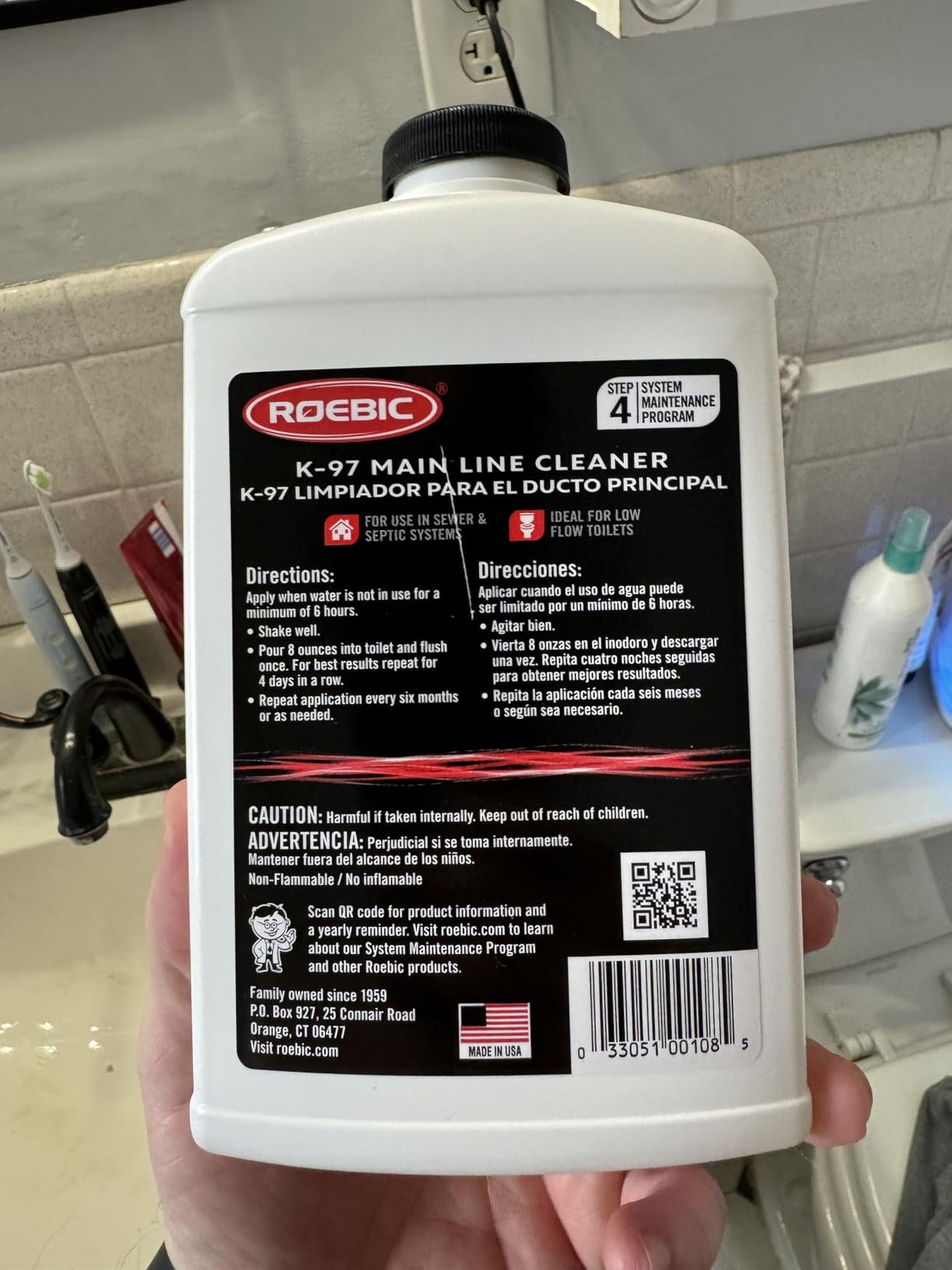 Roebic K-97 Main Line Cleaner with Bacteria & Enzymes, 32 fl oz customer photo 2