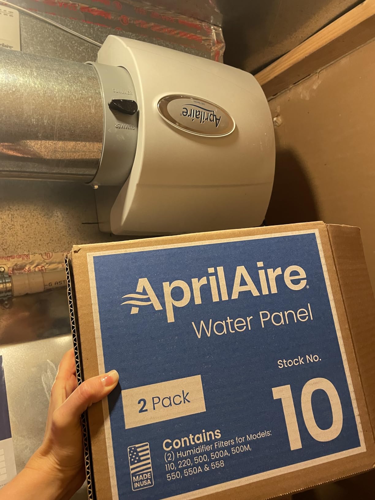 AprilAire 10 Water Panel Humidifier Filter Replacement for AprilAire Whole-House Humidifier Models 110, 220, 500, 500A, 500M, 550, 550A, 558 (Pack of 2) customer photo 1
