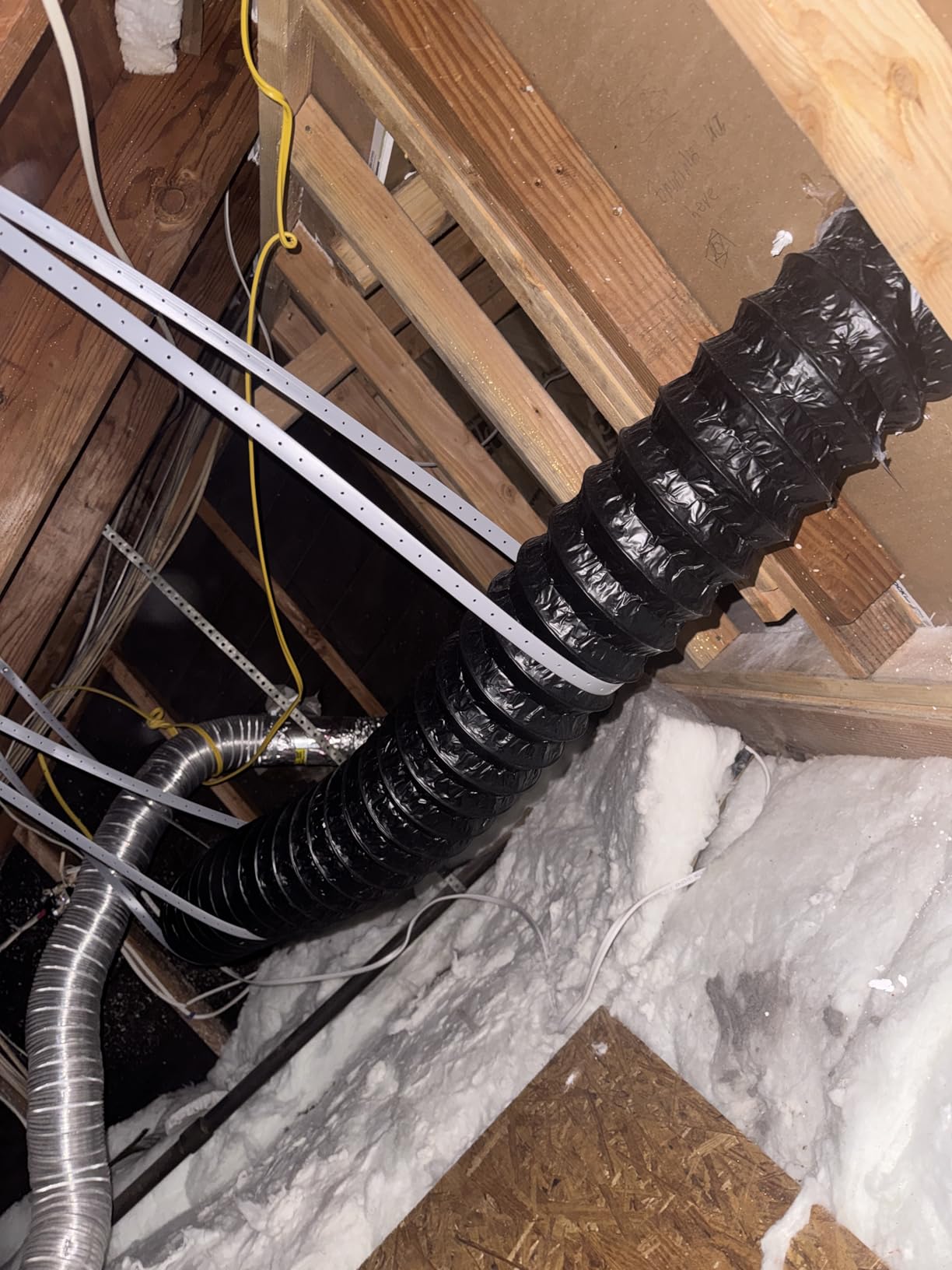 Hon&Guan Dryer Vent Hose, 4'' Flexible Duct 16FT with 2 Duct Clamps, Heavy-Duty Three Layer Protection, Black PVC, for HVAC Ventilation, Duct Fan Systems customer photo 2