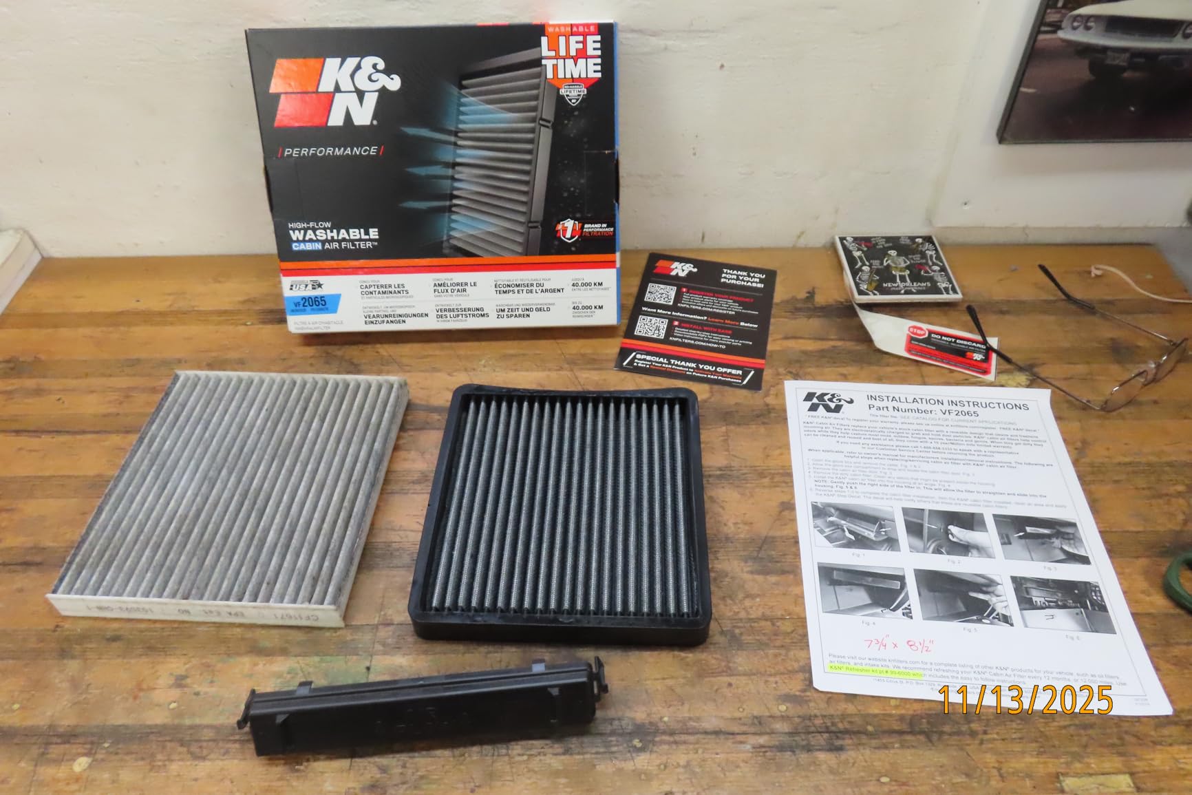 K&N LIFETIME Cabin Air Filter: Washable, Clean Air for your Cabin, VF2065 customer photo 1