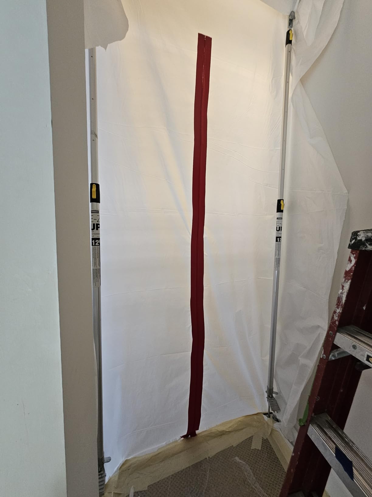 ZIPWALL PY50 Dust Barrier Plastic Sheeting, White 10ft x 50ft, 3 mil customer photo 1