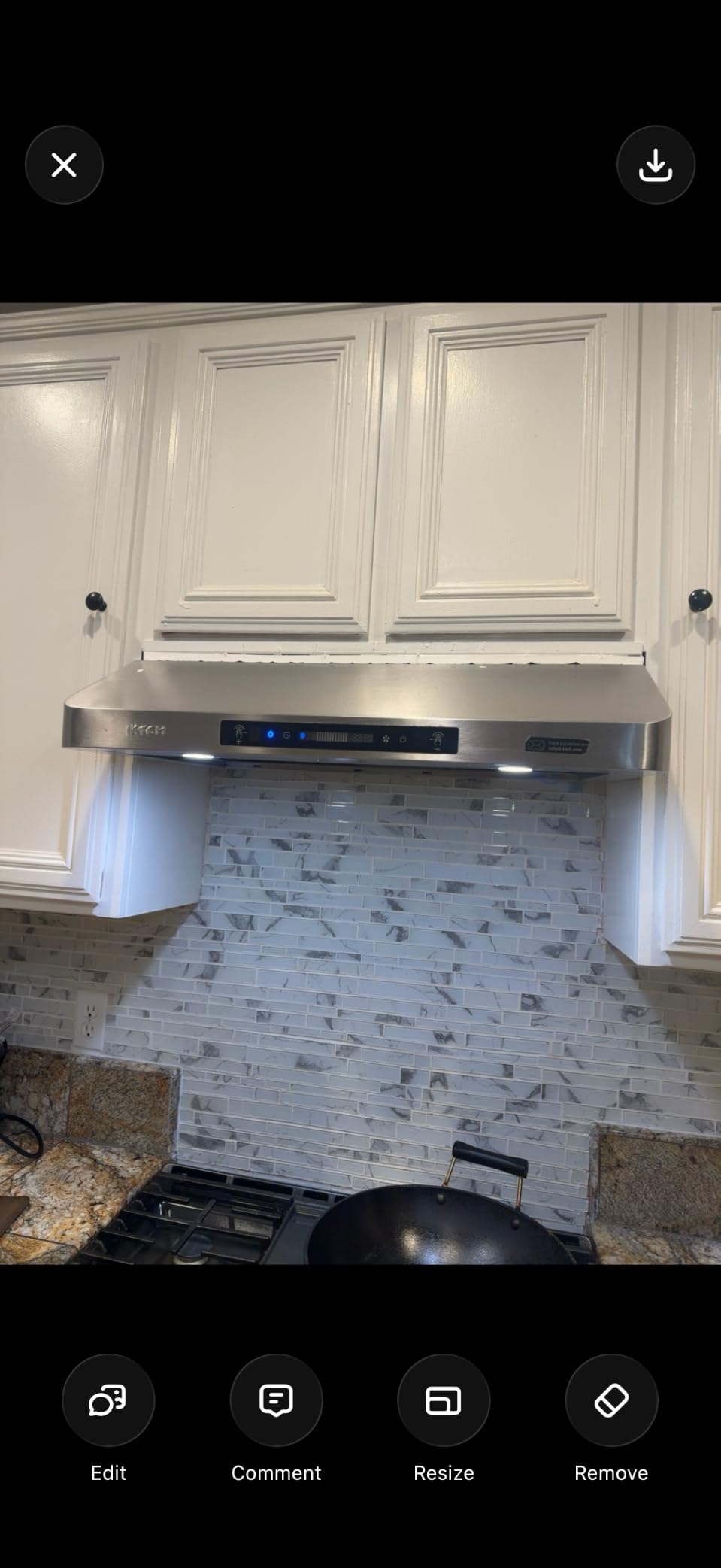 IKTCH 30 Inch Under Cabinet Range Hood with 900-CFM, 4 Speed Gesture Sensing&Touch Control Panel, Stainless Steel Kitchen Vent with 2 Pcs Baffle Filters(IKC01-30) customer photo 2