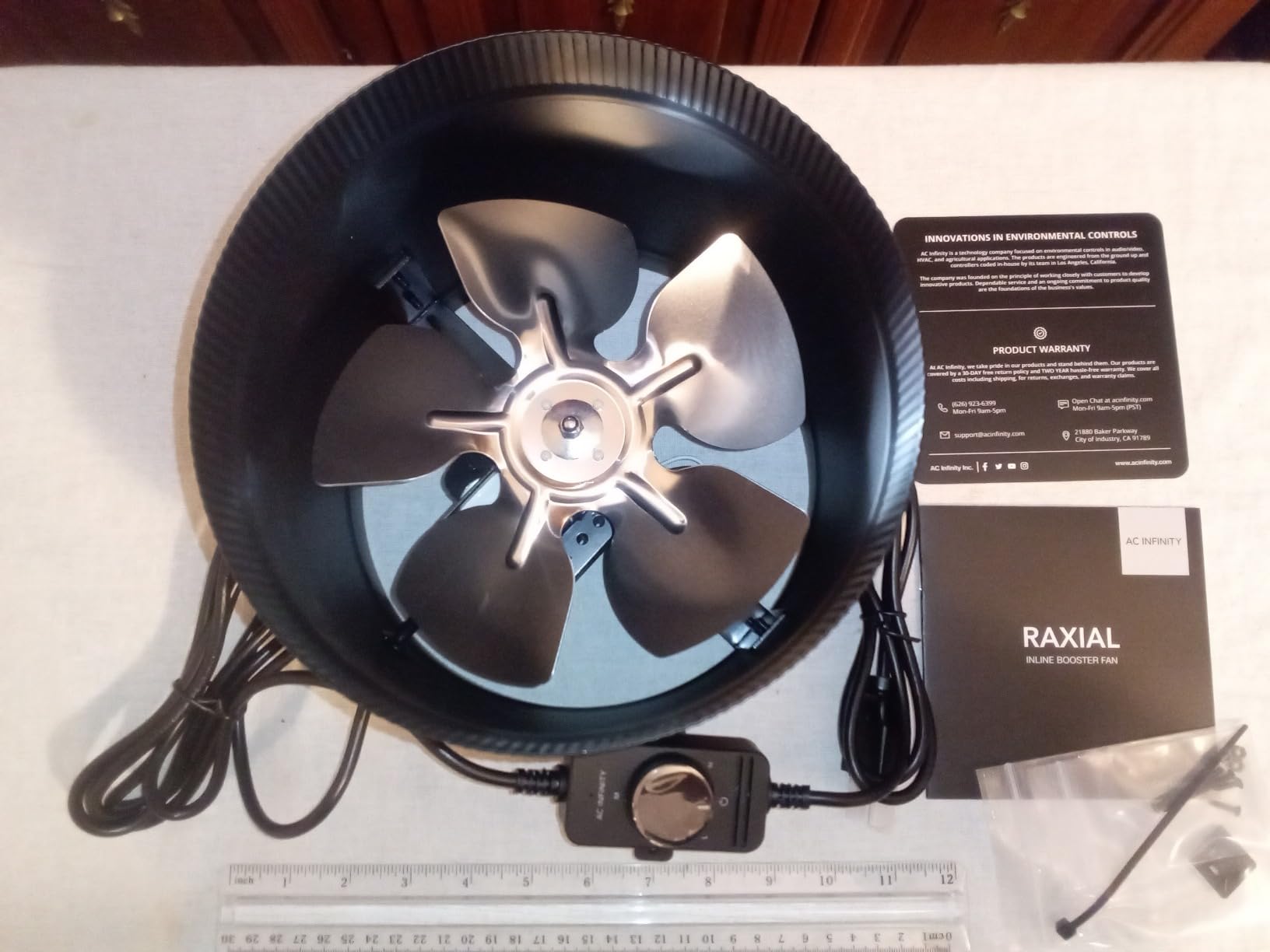 AC Infinity RAXIAL S8, Inline Booster Duct Fan 8” with Speed Controller. customer photo 1
