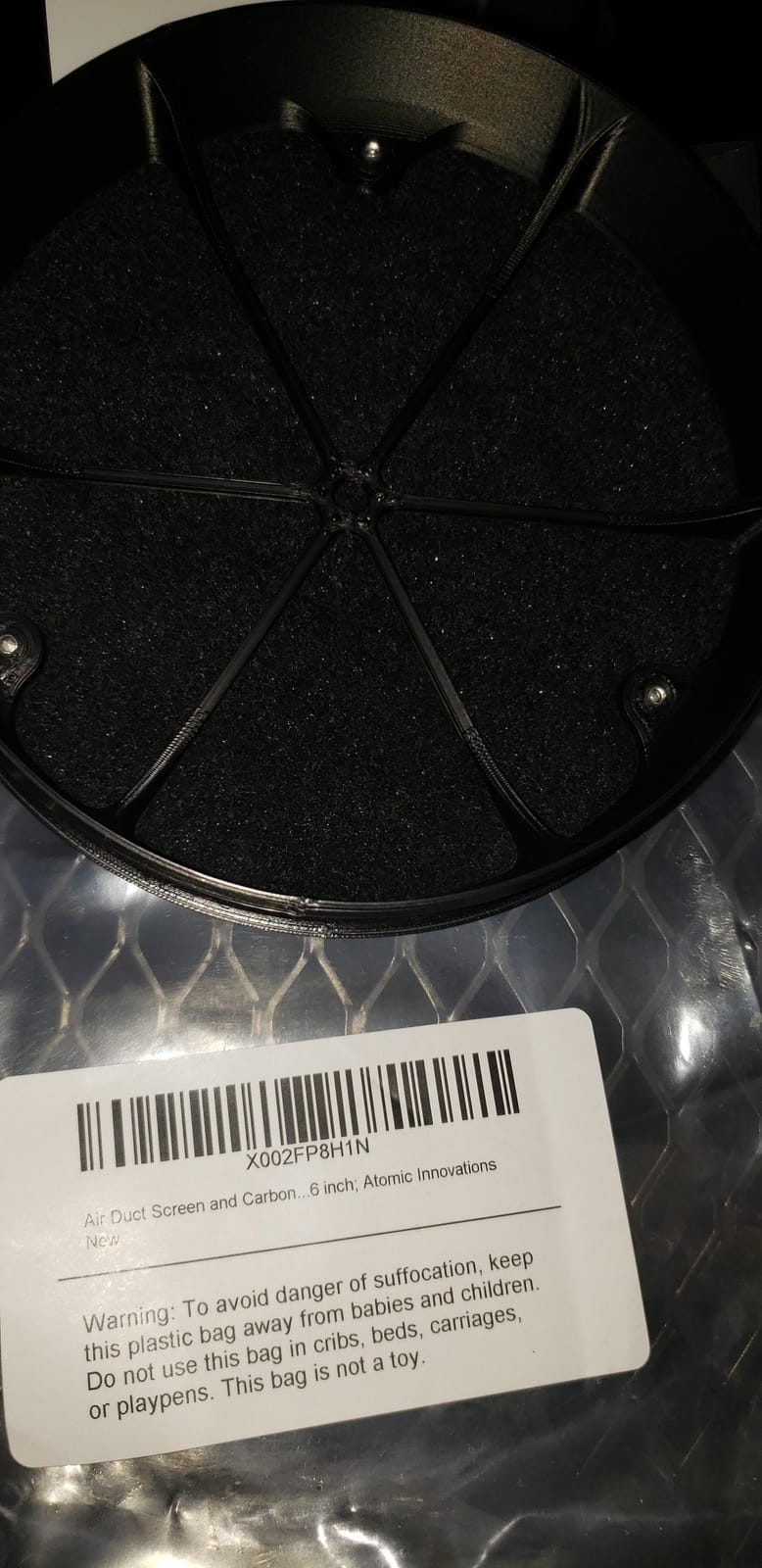 Air Duct Screen and Carbon Filter for 6 inch Air Ducts; Atomic Innovations customer photo 2