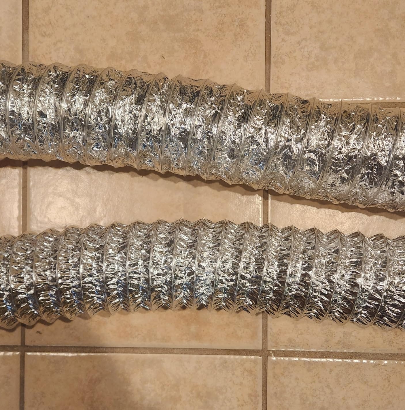 Cenipar Dryer Vent Hose-4 Inch Ducting Vent Hose Flexible Aluminum Foil Non-Insulated (4 Inch 8 Feet) with 2 Clamps customer photo 2