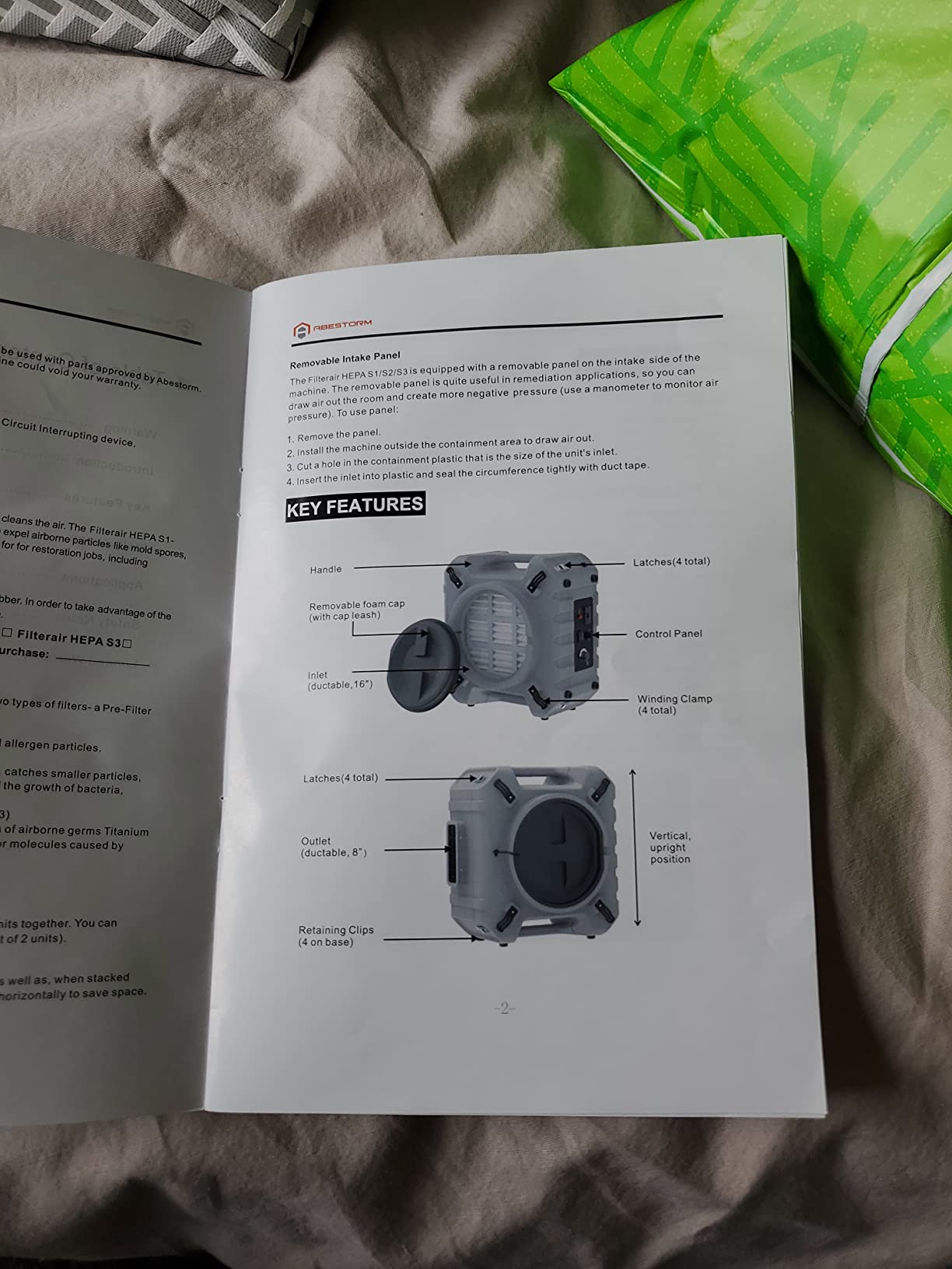 Abestorm Commercial Air Scrubbers for Home, 750 CFM HEPA Air Scrubber with UV-C Light 4-Stage Filtration, Negative Air Machine for Damage Restoration, Stackable, S1 customer photo 2