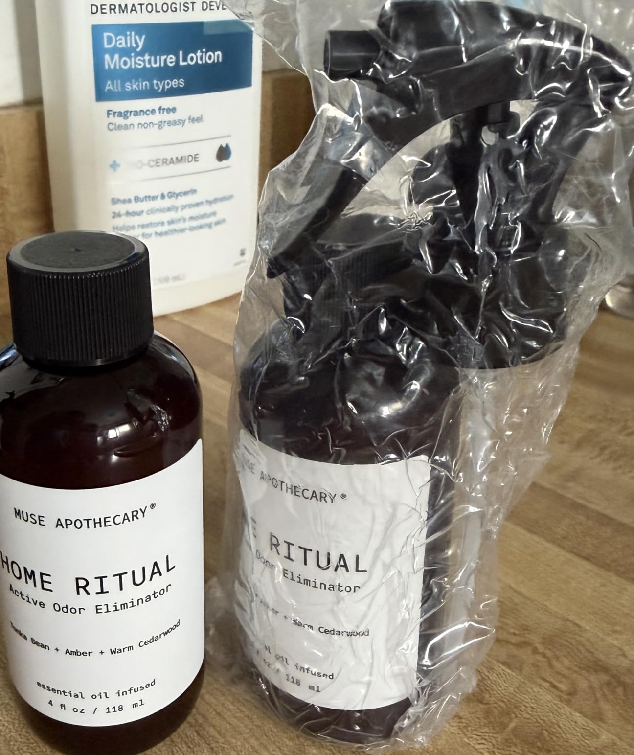 Muse Apothecary Home Ritual Active Odor Eliminator Spray - Furniture Deodorizer Spray & Bathroom Odor Eliminator for Home - Essential Oil Air Freshener - 4oz, Fresh Linen customer photo 2