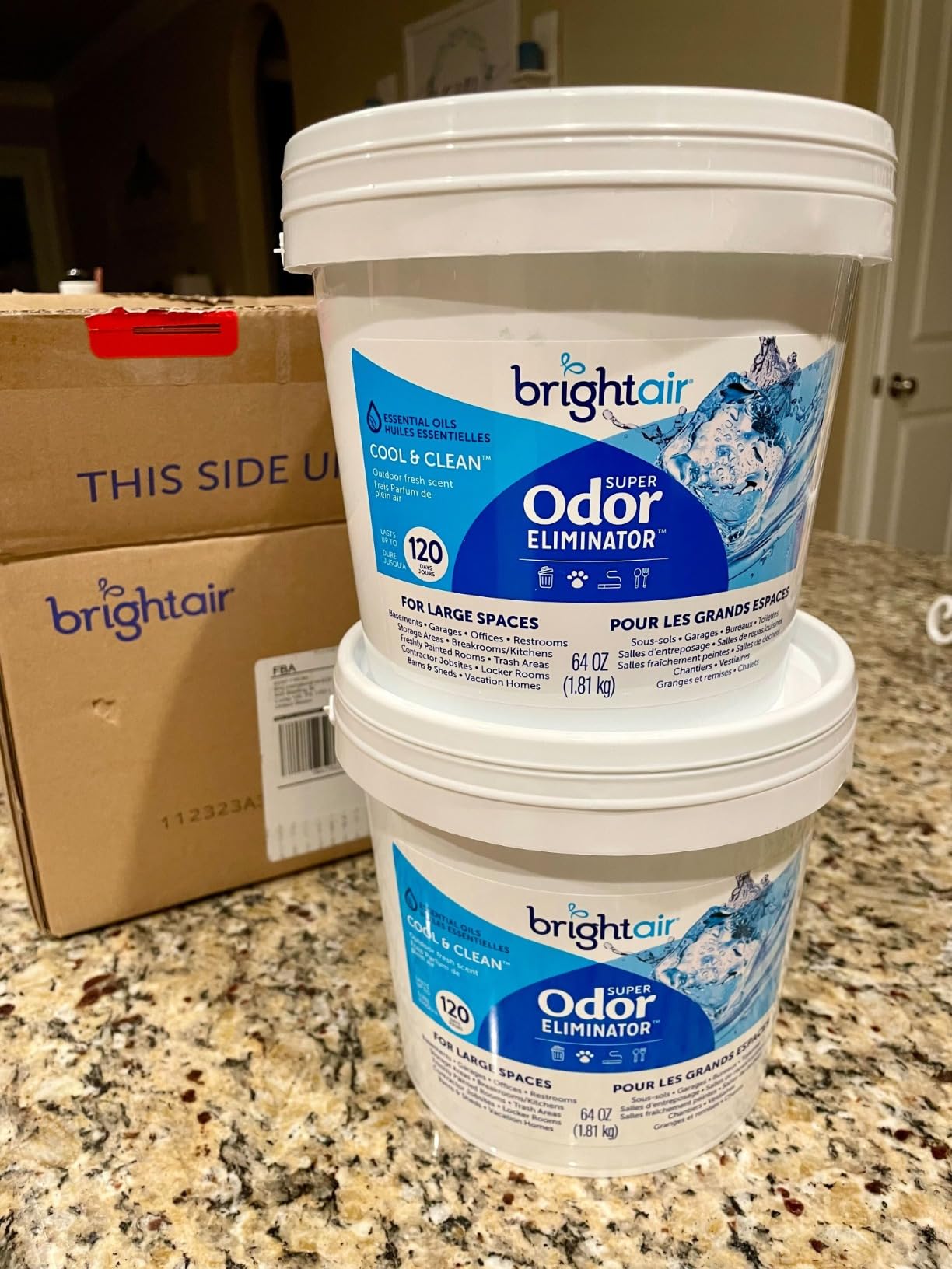 Bright Air 64 oz. Super Odor Eliminator, For Large Spaces, Zesty Lemon & Lime Scent, Case of 2, Odor Eliminator & Air Freshener, Natural Essential Oils, Lasts Up to 120 Days Each customer photo 1