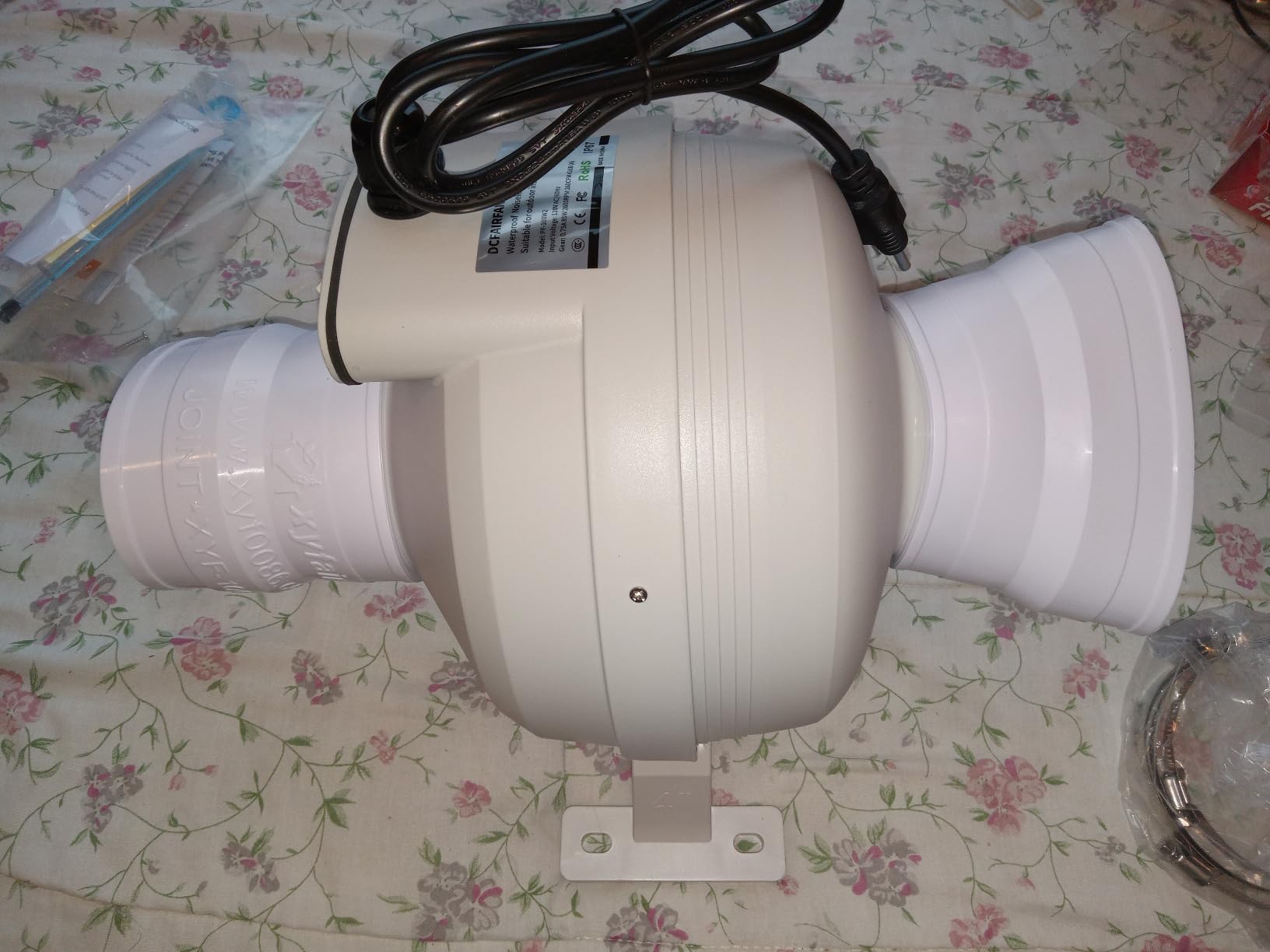 4x3 Inch Radon Mitigation System Kit, Quiet 260CFM Radon Mitigation Fan Inline Duct Fan IP67 Waterproof with soft joint and manometer, High Airflow Exhaust Fan for Indoor Outdoor customer photo 1