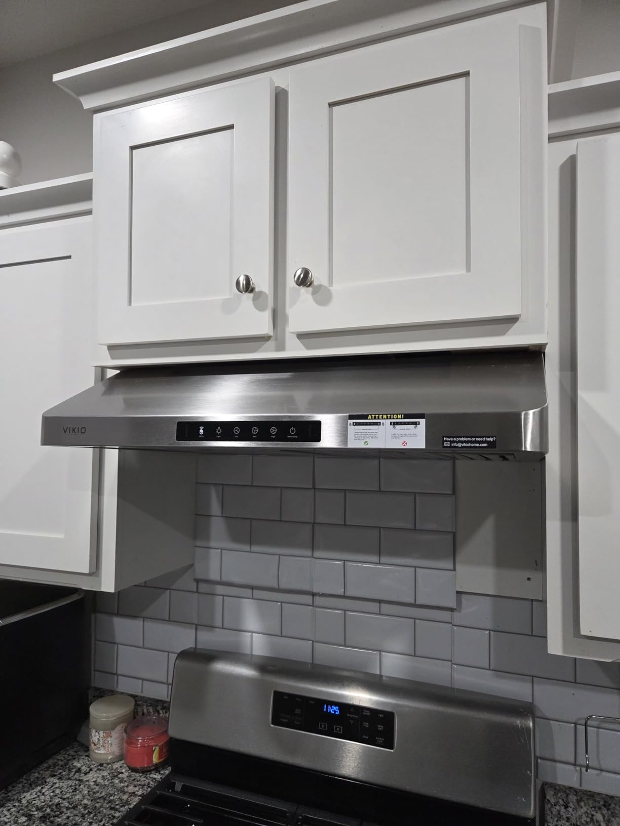 VIKIO HOME 30 Inch Under Cabinet Range Hood, 980CFM Fast Venting Ducted, Kitchen Hood With 3 Speed Gesture Sensing & Touch Control, Stainless Steel Stove Hood With LED Light And 2 Baffle Filters customer photo 1