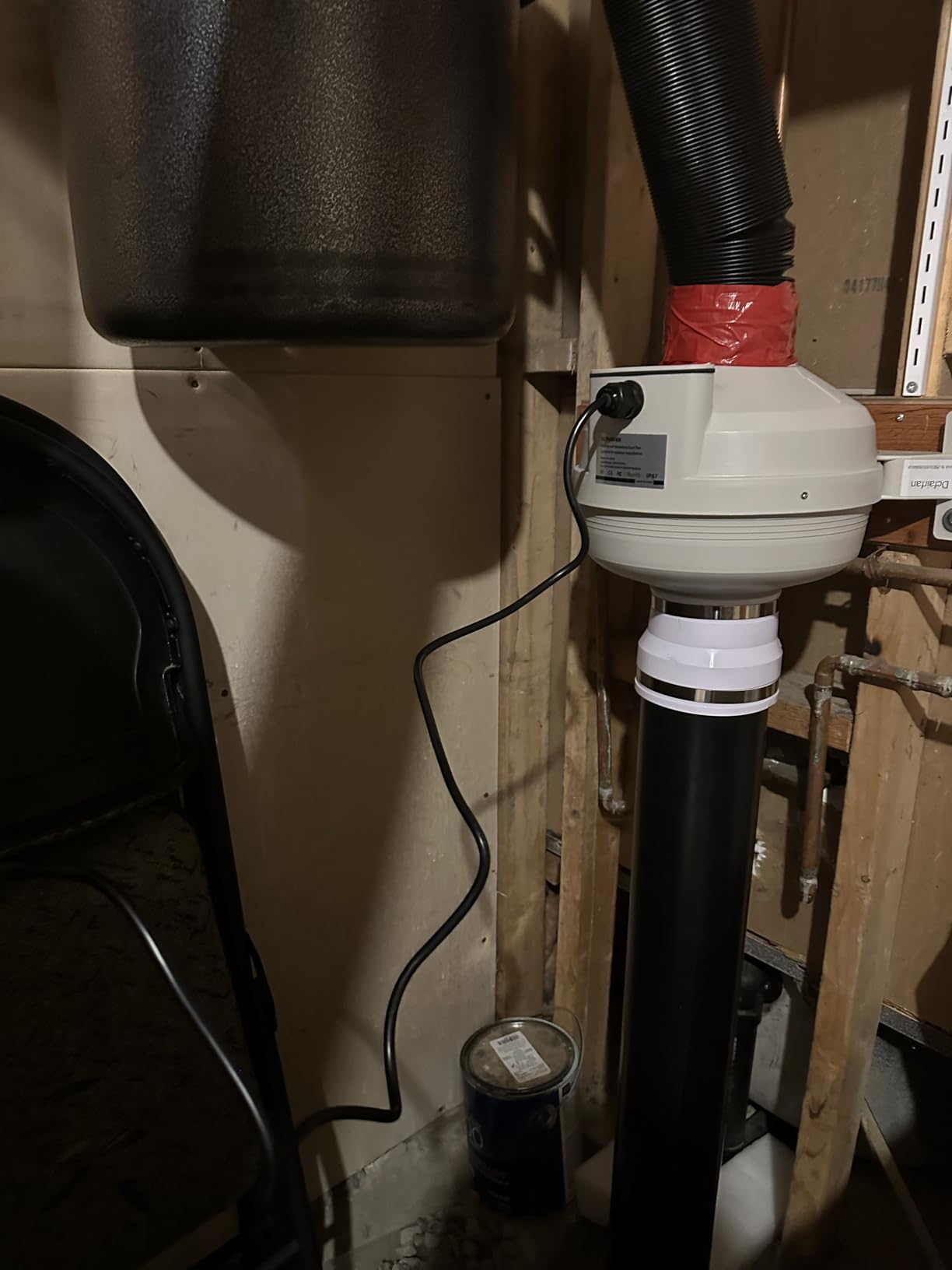4x4 inch Radon Installation Fan Kit, Radon Mitigation System Kit Inline Duct Fan IP67 Waterproof, Indoor Outdoor Ventilation Commercial/Residential, Rubber Coupler, Manometer customer photo 2