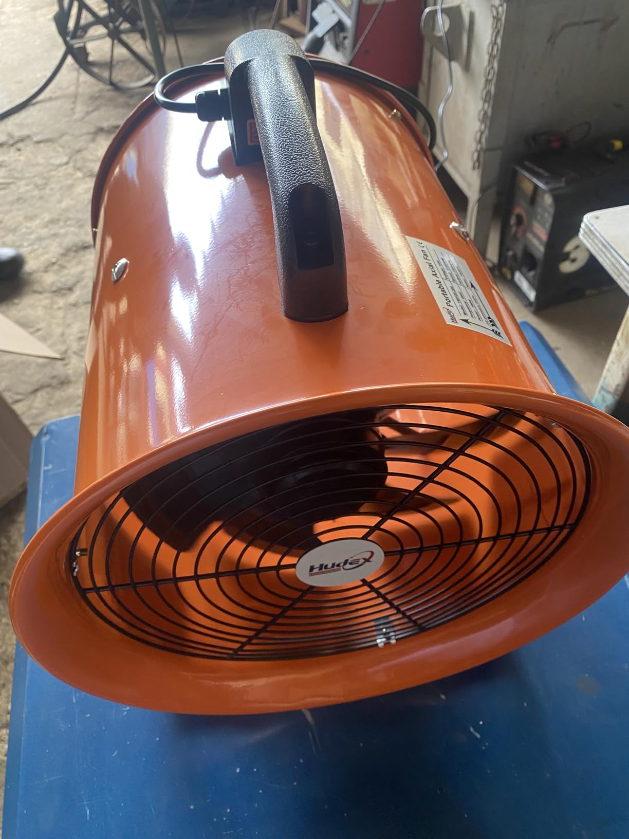12-Inch High-Velocity Portable Utility Blower Fan, Industrial Exhaust Fan with 33ft Flexible Duct Hose, 3150 RPM Low-Noise Ventilator for Basements, Workshops, Warehouses, and Confined Spaces customer photo 1