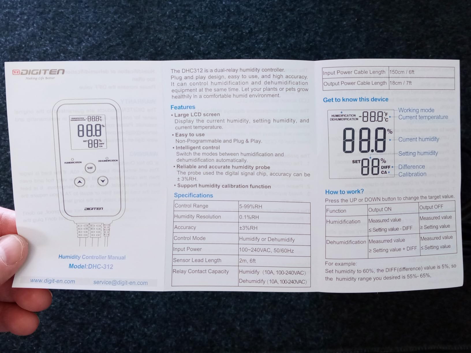 DIGITEN Humidity Controller with Temperature Display for Reptile, Mushroom customer photo 1