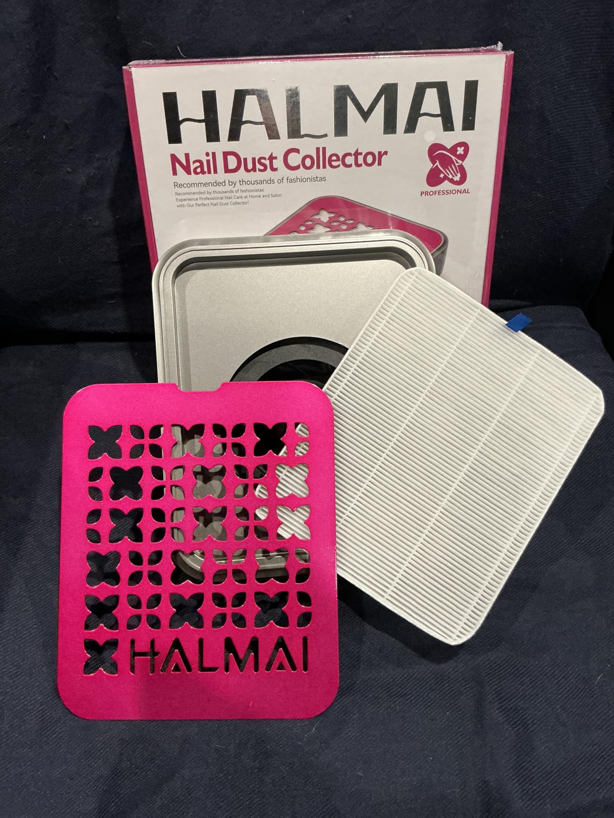 HALMAI Nail Dust Collector - 800Pa Suction & 5000 RPM Brushless Motor for Acrylic Nails, Compact Beginner-Friendly Salon Tool with Reusable HEPA Filter (Salon & Home Use) customer photo 1
