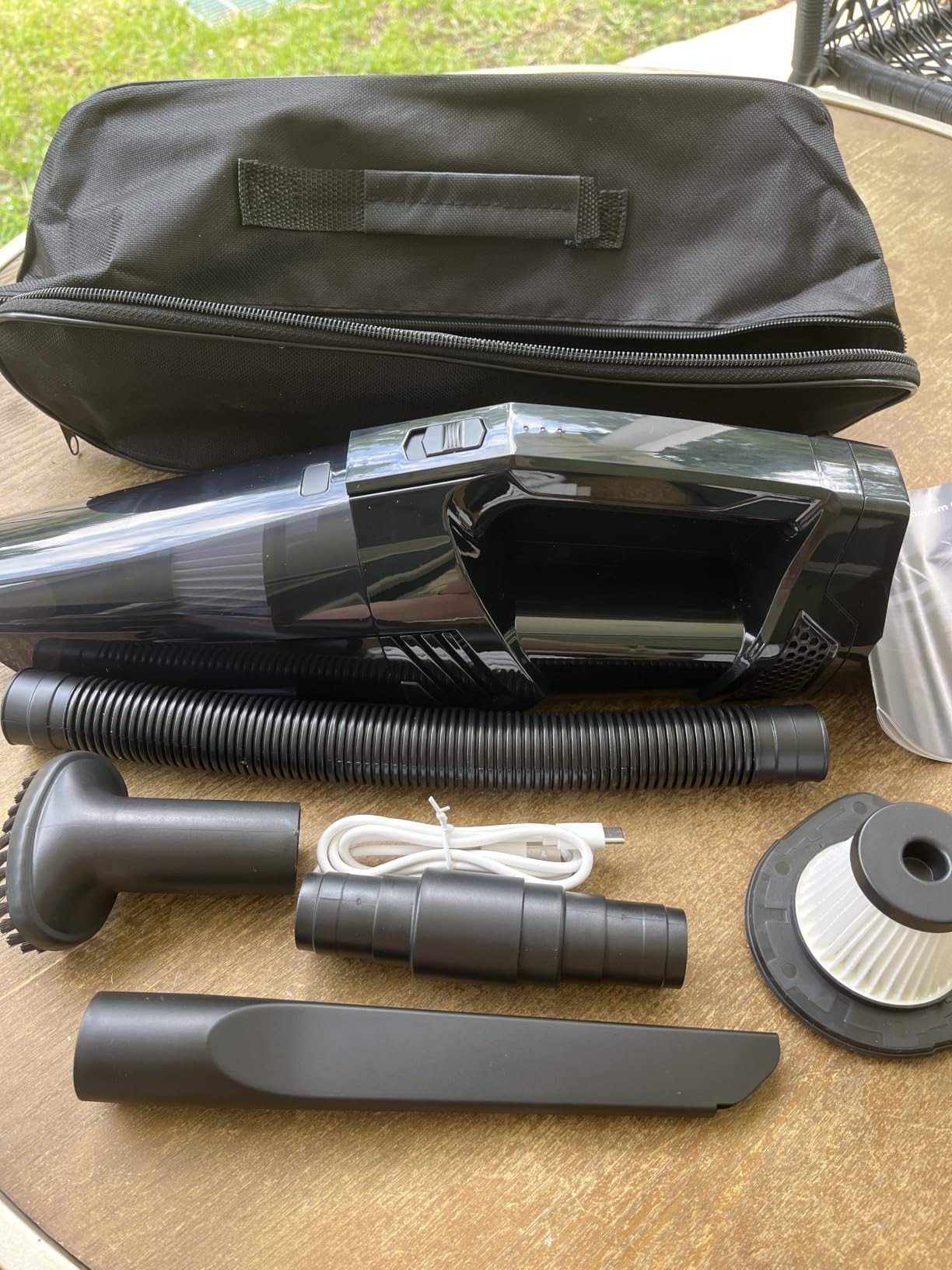 Blestan Handheld Vacuum Cordless Portable Car Vacuum with LED Light, High Power Suction, 3 in 1, Lightweight Rechargeable Hand Vacuum, Hand Held Vacuum Cleaner for Car Home Office, Pet Hair, Black customer photo 1
