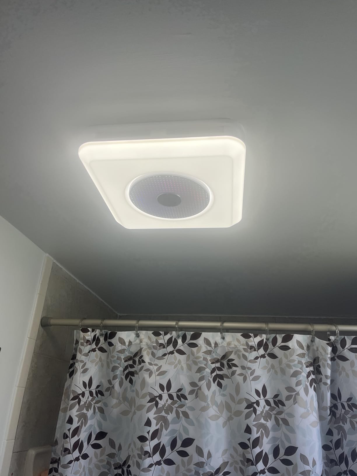 BSEED Bathroom Exhaust Fan with Bluetooth Speaker & LED Light, 230 CFM 1.5 Sone, 7-Color RGB & 3CCT Adjustable Light, Music Sync, Digital Display, Remote Control, Easy Install (White) customer photo 1