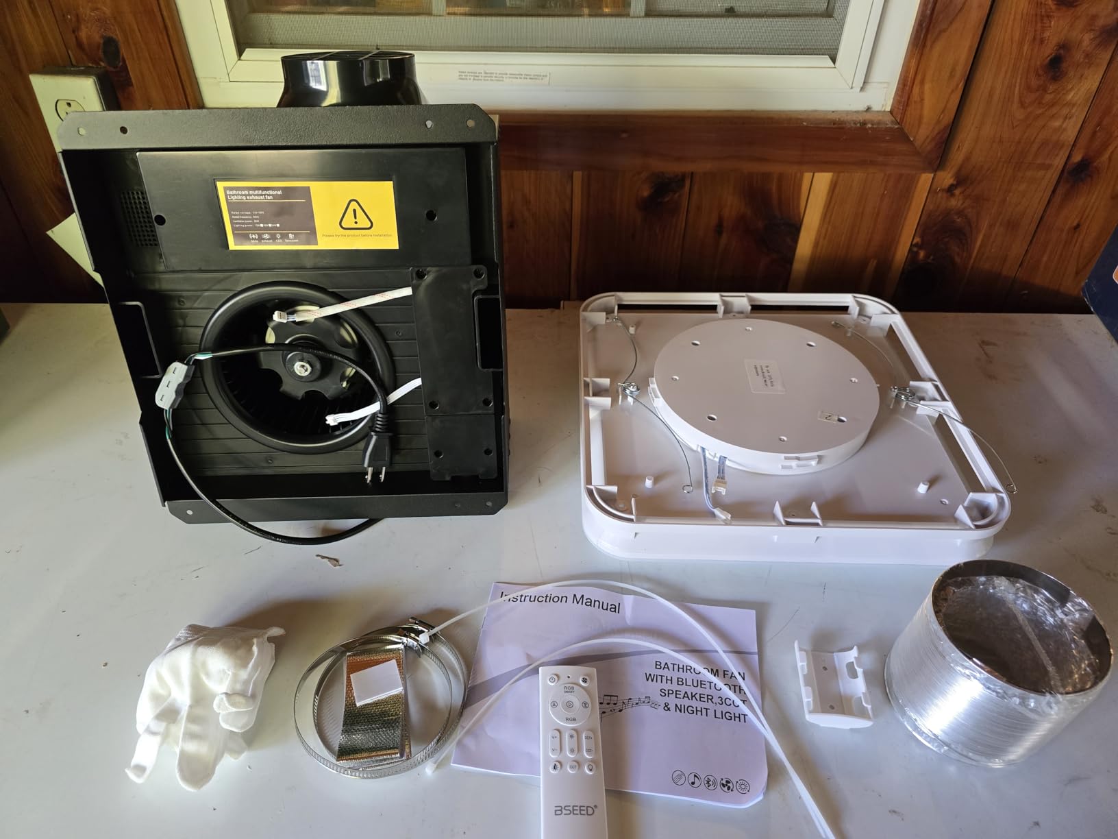 BSEED Bathroom Exhaust Fan with Bluetooth Speaker & LED Light, 230 CFM 1.5 Sone, 7-Color RGB & 3CCT Adjustable Light, Music Sync, Digital Display, Remote Control, Easy Install (White) customer photo 2