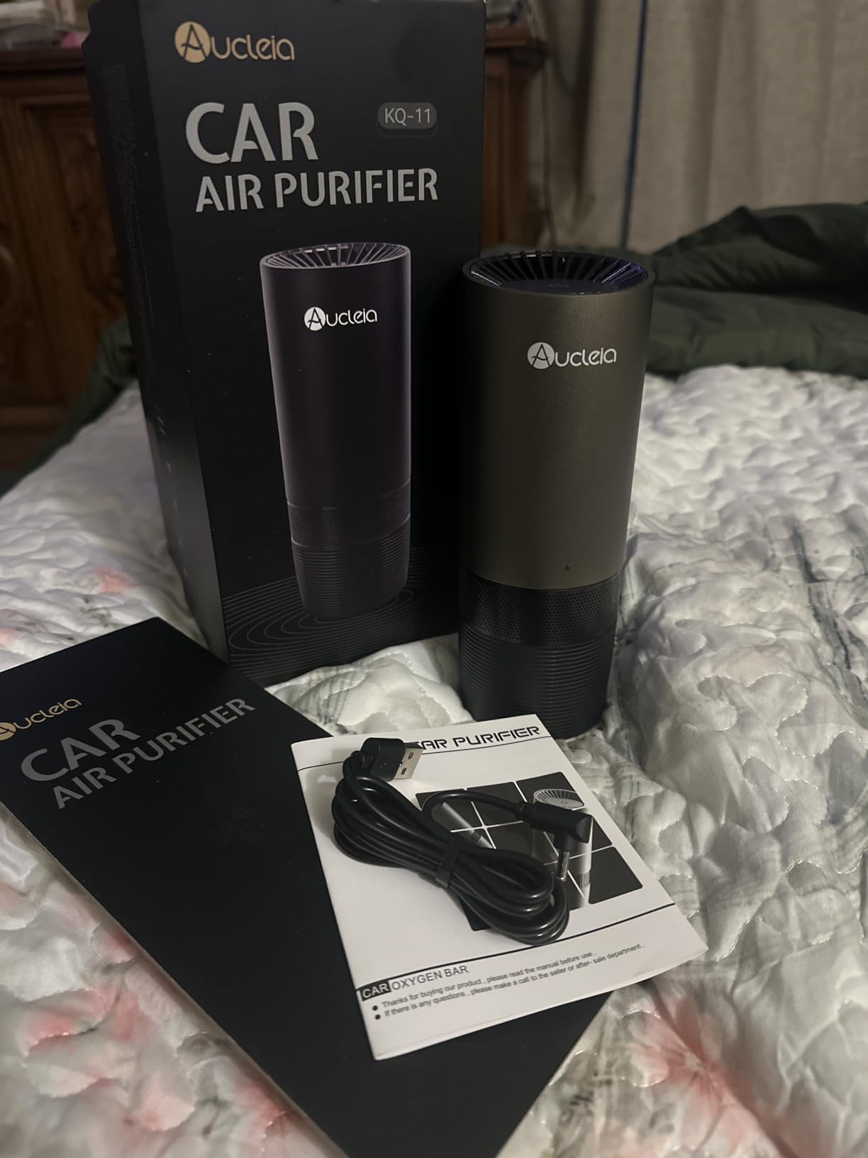 Aucleia Ionic Car Air Purifier with H13 HEPA Filter, VOC Auto‑Sensor customer photo 1