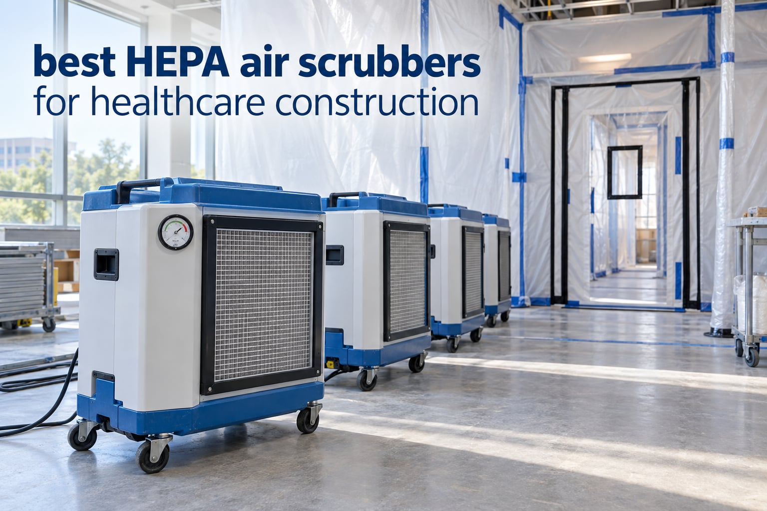 best HEPA air scrubbers for healthcare construction
