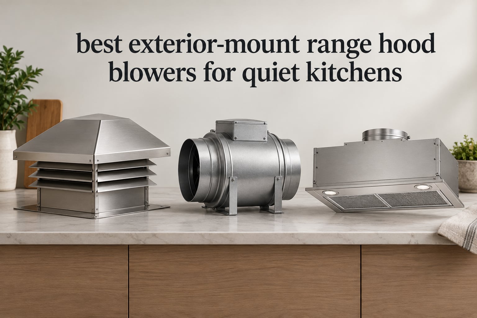 best exterior-mount range hood blowers for quiet kitchens