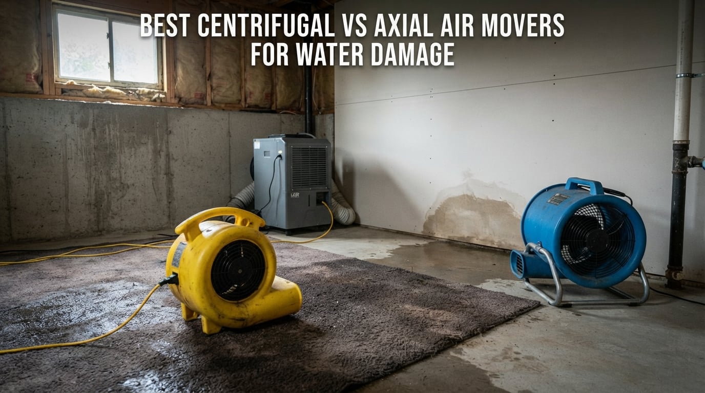best centrifugal vs axial air movers for water damage