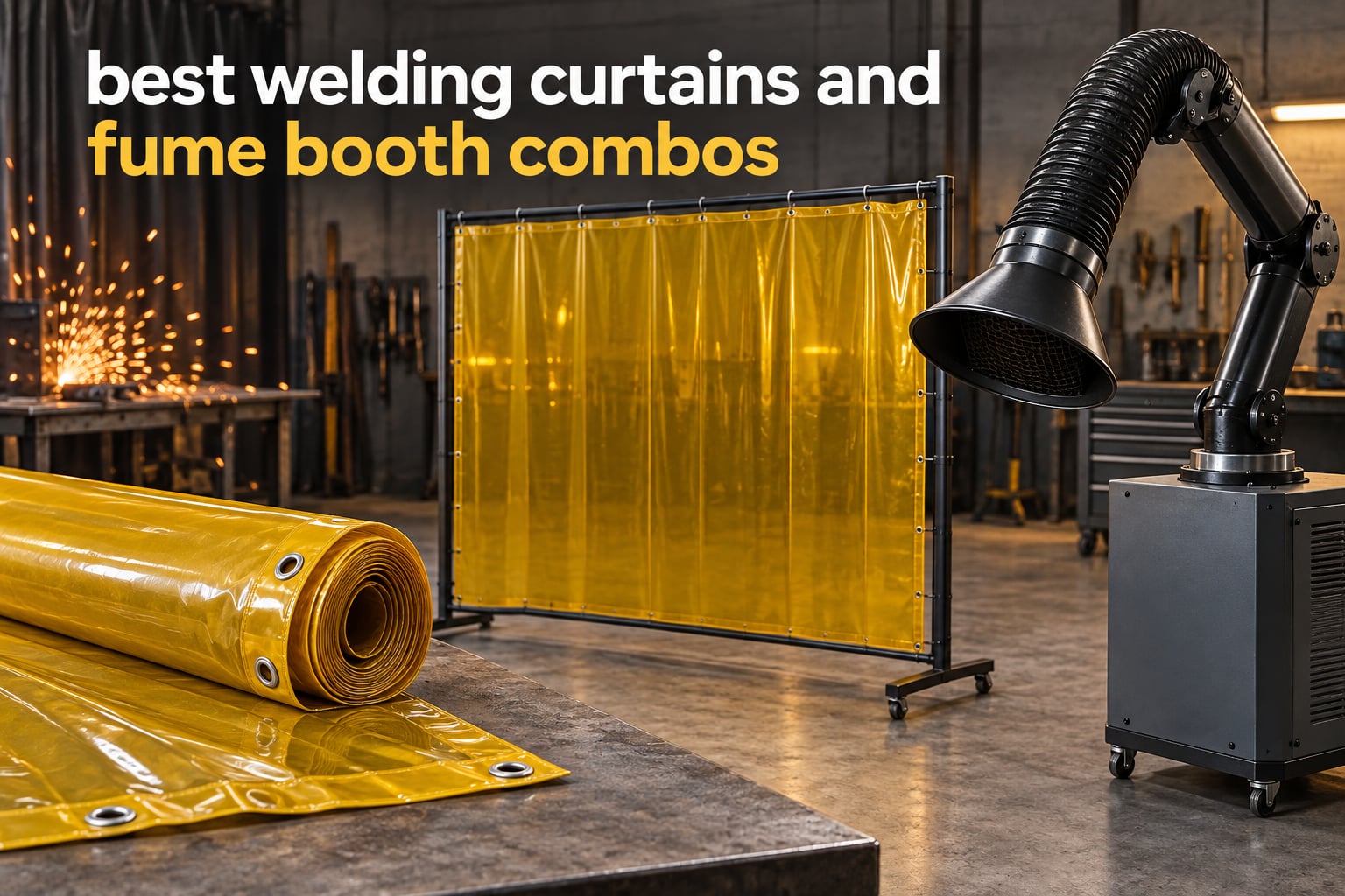 best welding curtains and fume booth combos